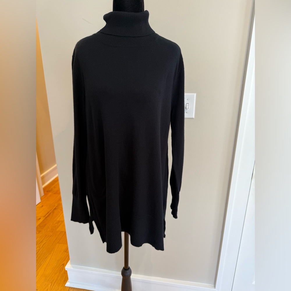 Soft Surroundings Elegant Black Cowl Neck Sweater Size L
